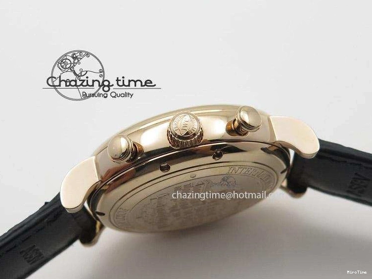 MIROTIME 0516 Portofino Chrono RG Black Dial on Black Leather Strap A HighPerformance 7389